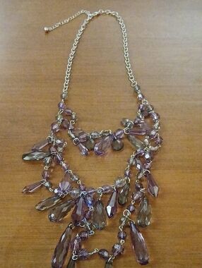 Elegant Purple Teardrop Statement Necklace - Women's Jewelry